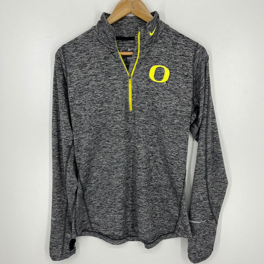 Nike Oregon Ducks Element Dri-FIT Half Zip Pullover Heathered Grey Womens Medium